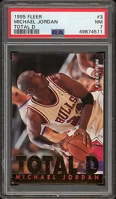 1995 Fleer Total D Basketball #3 Michael Jordan PSA 7 DD • $15