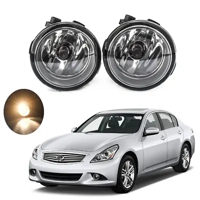 Pair Fit 2011-2014 Infiniti G25/G37/Q60 Sedan Fog Lights Clear Lens Halogen Lamp • $24.99