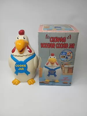 Vintage In Box 1994 Crowing Rooster Cookie Jar  Crows When Opened  • $40