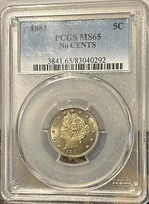1883 PCGS MS65 No Cents Liberty  V  Nickel Sparkling Superb GEM BU US Coin • $6.50