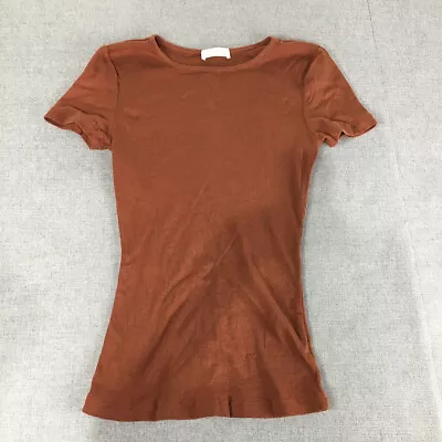 Kookai Womens Top Size 1 'Desert' Brown Short Sleeve Knit Shirt • $19.97