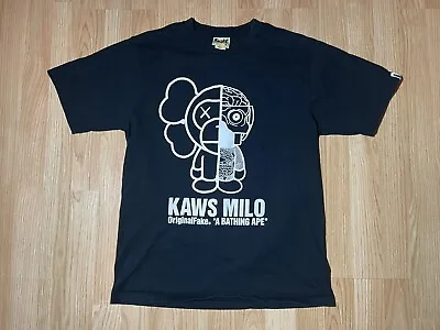 A Bathing Ape Bape Baby Milo Kaws Collaboration T-Shirt Mens Size Medium • $125