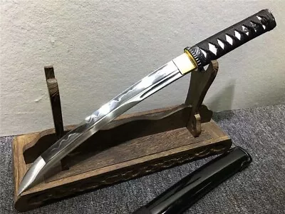 Japanese Tanto Sword Samurai Wakizas Katana Sharp Clay Tempered T10 Steel Blade • $195.52