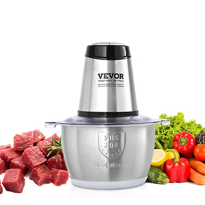 VEVOR Electric Food Chopper Processor 2L Stainless Steel Bowl Meat Grinder • $29.39