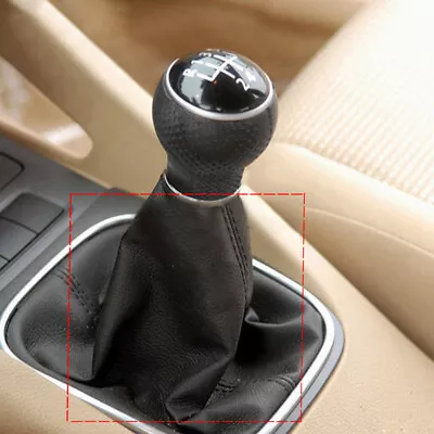 1x Black Leather Car Interior Parts Gear Shift Stick Gaiter Boot Dustproof Cover • $8.78