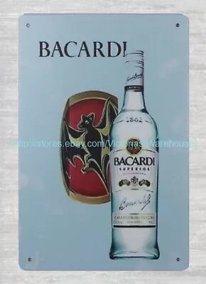 Beer BACARDI BAT Metal Tin Sign Plaque Wall Art Wall Art • $15.99