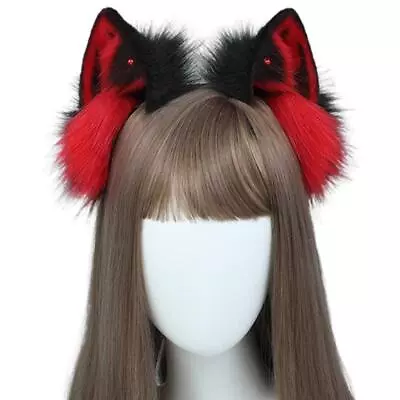 2pcs Cat Fox Wolf Ear Shape Headband And Cosplay Tail Halloween Costume Supplies • $18.92