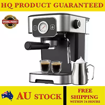 Coffee Machine Maker 15-Bar Fast Heating 1.8L Water Tank | Barista Tools | 1200W • $144.46