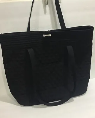 Vera Bradley Tote Hangbag Black Quilted Large Shoulder Travel Bag • $59.99