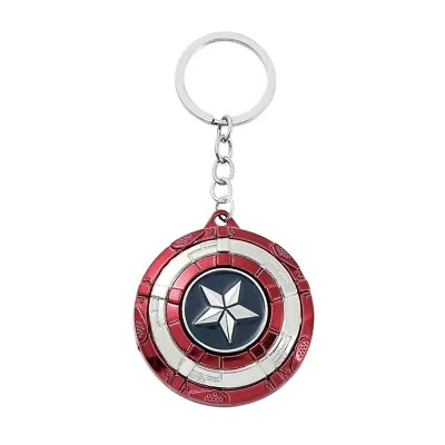 Marvel Avengers Captain America Spinning Shield Metal Pewter Keychain / Keyring • £9.99
