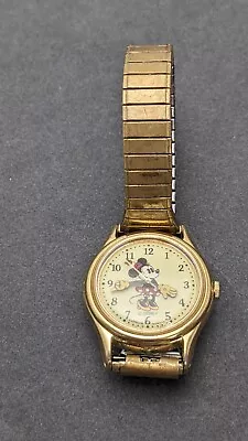 Lorus Disney Minnie Mouse Watch Women Gold Tone Round (Needs New Battery • $16