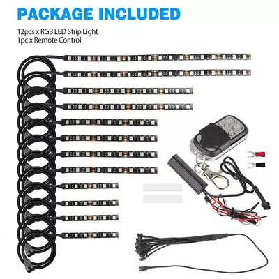 12Pcs Motorcycle LED Under Glow Light Strip Lamp Bar With Remote Control Fashion • $33.24