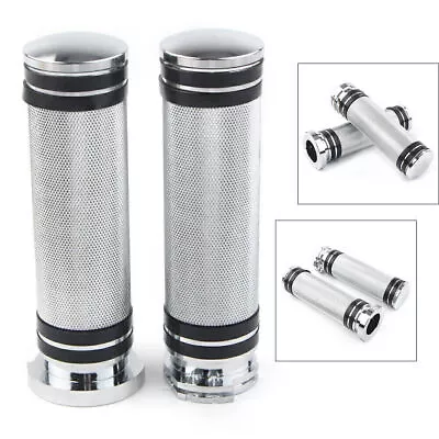 Handlebar Hand Grips For Sportster Dyna Softail Touring V-Rod 1 Inch Chrome Po • $20.45