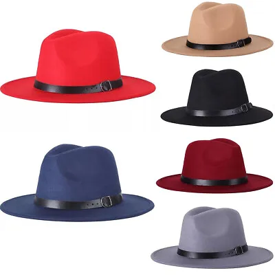 Men Women Vintage Wide Brim Hat Western Hat Trilby Cuban Sun Cap Panama • $19.66
