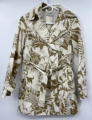 CAbi #461 Wimbledon Courtside Trench Coat Jacket Metallic Gold Ivory Size XS • $25