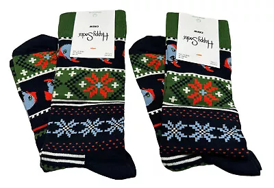 Lot Of 2 NEW Happy Socks Christmas Dog Print Socks FREE Shipping • $9.79