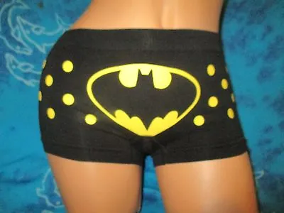 Nwt DC Comics Batman Black & Yellow Polka Dots Bright Boyshorts Panties L • $5.99