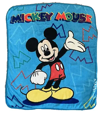 Mickey Mouse Fleece Throw Blanket 50  X 43  Vintage Disney FREE SHIPPING! • $24.99