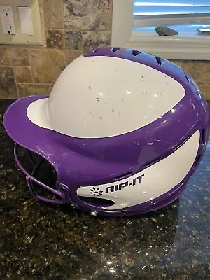 Rip-It Vision Pro Softball Batting Helmet Purple/White Size S/M 6-6 7/8 • $12