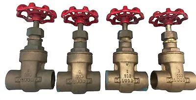 WALWORTH 125 Gate Valve Lot Of 4 Bronze / Brass Red Handles New Vintage • $49.99