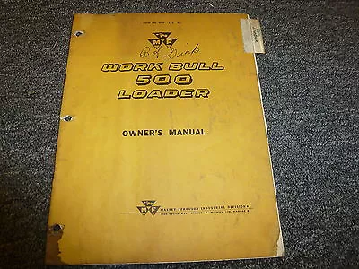 Massey Ferguson 303 Work Bull Tractor W/ 500 Loader Owner Operator Manual Book • $90.02