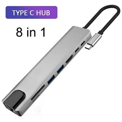 $26.29 • Buy USB Type C Docking Station USB C Hub 3.0 Adapter  8 In 1 HDMI SD/TF Card Reader