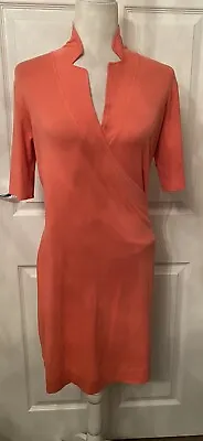 Marc Cain Sports Ladies Orange Ribbed Dress Size N5 UK 16 • £20