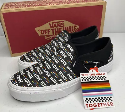 Vans Asher PRIDE Sneakers Slip On Shoes Glitter 500714 Skateboarding Women 6.5 • £57.86