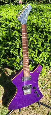 Purple Washburn A-5 Electric Guitar - Hocky Stick Headstock Screams 80s! • $425