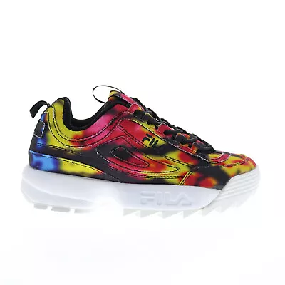 Fila Disruptor II Dark Tie Dye Womens Black Lifestyle Sneakers Shoes • $31.99