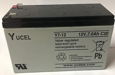 Yuasa Yucell Y7-12 12v 7Ah 12 Volt Sealed Lead Acid 12 V 7Ah Battery • £24