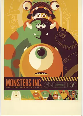 MONDO POSTER MONSTERS INC POSTCARD MARVEL TOM WHALEN CARD PRINT 4x6 Pop Art • $49.99