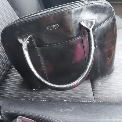 £10 • Buy Osprey Black Leather Handbag
