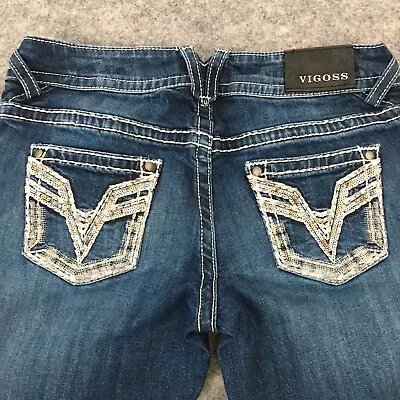 Vigoss Women's Jeans The Chelsea Bootcut 11/12 31 Length Embroidered Pockets • $29.99