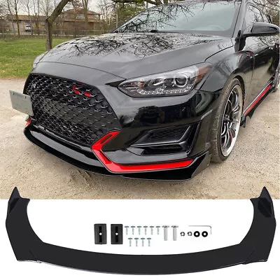 For Hyundai Veloster 12-21 Front Bumper Lip Splitter Chin Spoiler Glossy Black • $59.71