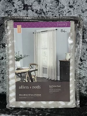 ALLEN + ROTH “WILLOW” Taupe Rod Pocket Light Filtering Drapery Panel 50 X 84  • $13.80