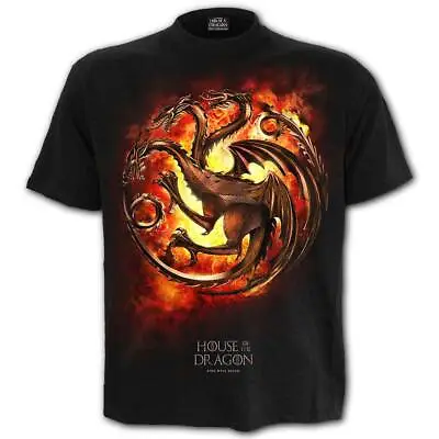 Spiral Hod - Dragon Flames House Of Dragon Front Print T-Shirt • Ships In 2-4... • £31.28