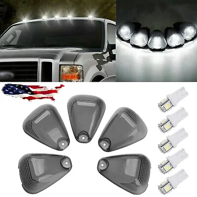 $10.88 • Buy For Ford F250 F350 1999-2016 5x Smoke LED Cab Marker Roof Light White Bulbs