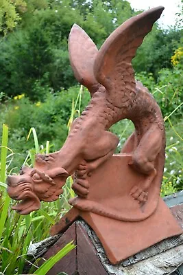 £209.99 • Buy Large Dragon Roof Finial Half Round Or Angled Stone Ridge Tile Victorian Copy 