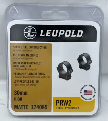 Leupold PRW2 30mm High Scope Rings Precision Fit Matte Black #174085 NEW • $57.99