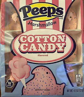 Peeps Marshmallow Chicks COTTON CANDY Easter Holiday Candy 15 Count - FREE SHP • $99.99