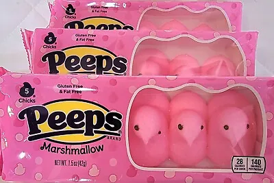 Candy Easter Peeps Chicks Pink 3 Pkgs; 5 Chicks Per Pkg • $8.75
