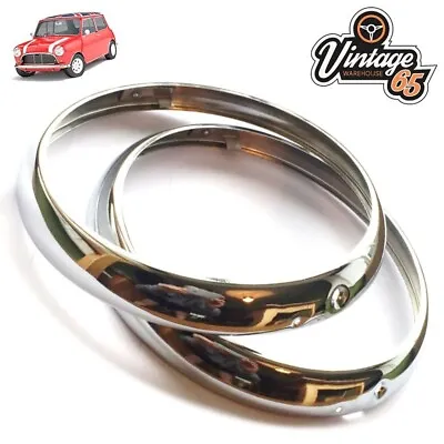 Headlight Chrome Trim Rings Bezels 7  Sealed Suitable For Mini MG & Land Rover • $63.12