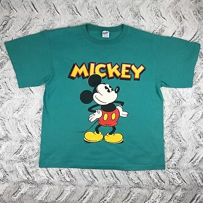 Vintage Mickey Mouse Disney Velva Sheen T-shirt Large Green USA Single Stitch • $29.95