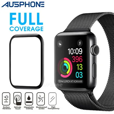 $5.95 • Buy For Apple Watch 6 5 4 3 2 SE Tempered Glass Full Screen Protector 38/42/40/44mm