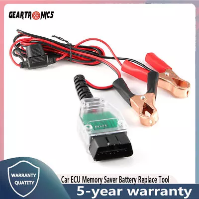 12V Alligator Clip OBD2 Connector Car ECU Memory Saver Battery Replacement Tool • $9.99