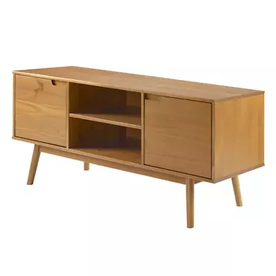 Giltner 58'' Varnished Solid Pine Wood Entertainment Media Console • $389.14