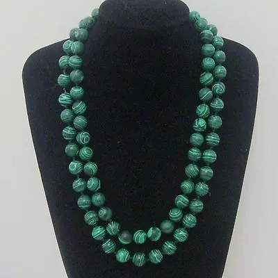 8MM 10mm 12mm Green Malachite Gemstone Round Beads Necklace 18-36'' AAA • $5.39