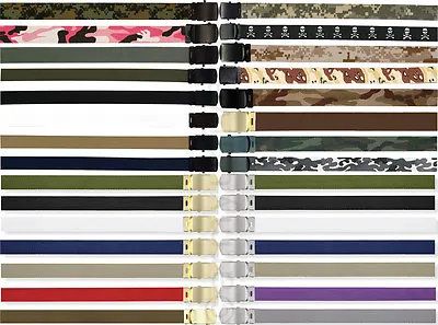 Military Web Belt 100% Cotton Camo Military Reversible Wear Web Everyday Belts • $10.99