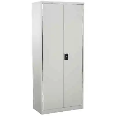 Filing Cabinet Metal Cupboard Office Furniture W Adjustable Shelf Lockable Doors • £183.99